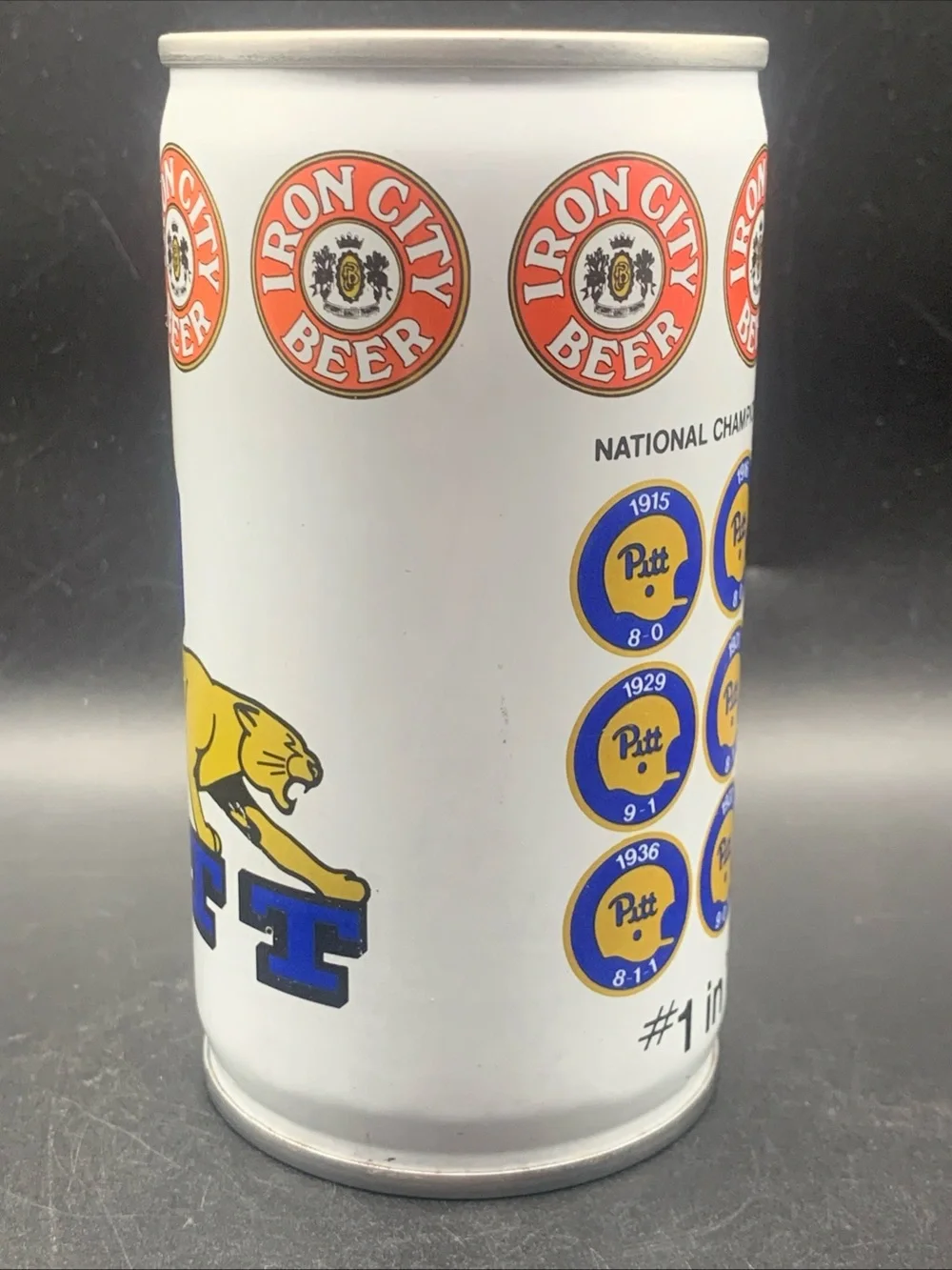 Vintage Beer Can Iron CIty Beer Pitt National Championship Teams Pull Tab Empty
